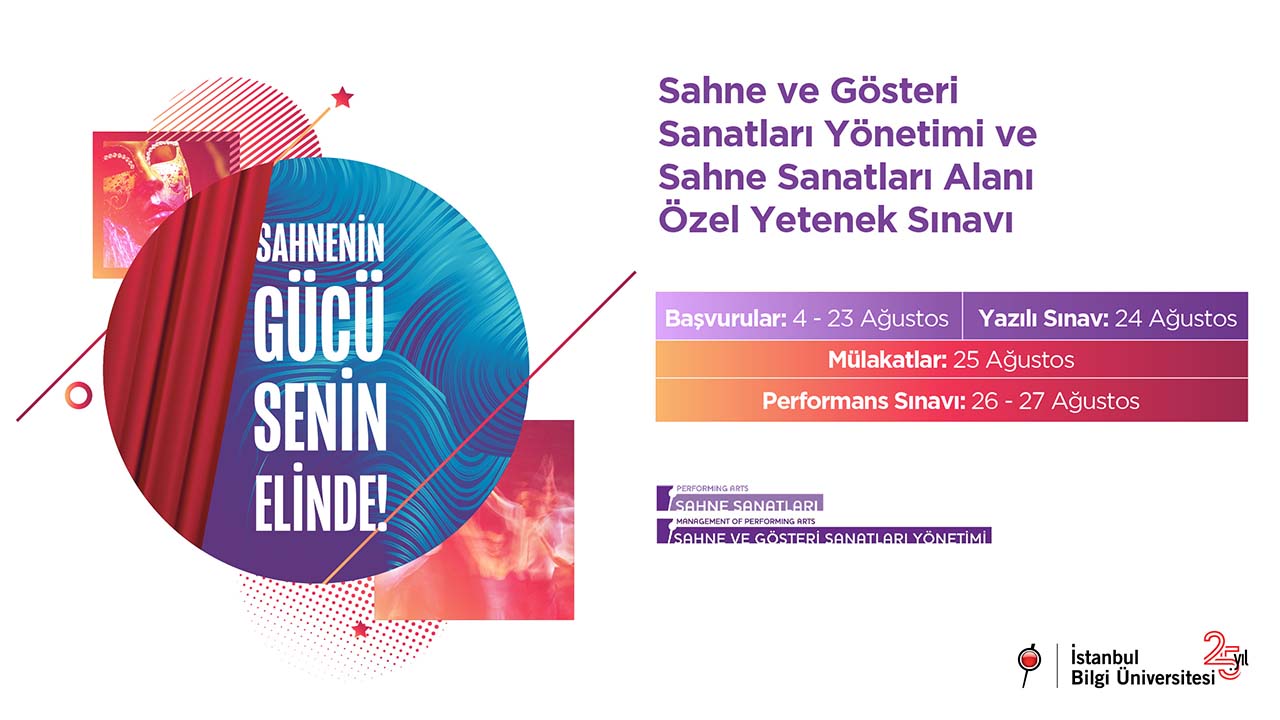Sahne ve Gösteri Sanatları Yönetimi ve Sahne Sanatları Alanı Özel Yetenek Sınavı Başvuru: 9-16 Eylül Sahne ve Gösteri Sanatları Yönetimi ve Sahne Sanatları Alanı Özel Yetenek Sınavı Başvuru: 9-16 Eylül