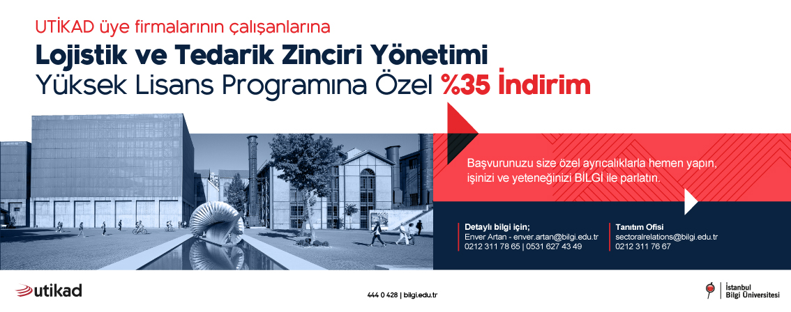 UTIKAD üye firmalarinin calisanlarina Lojistik ve Tedarik Zinciri Yönetimi Yüksek Lisans Programina Özel %35 indirim UTIKAD üye firmalarinin calisanlarina Lojistik ve Tedarik Zinciri Yönetimi Yüksek Lisans Programina Özel %35 indirim