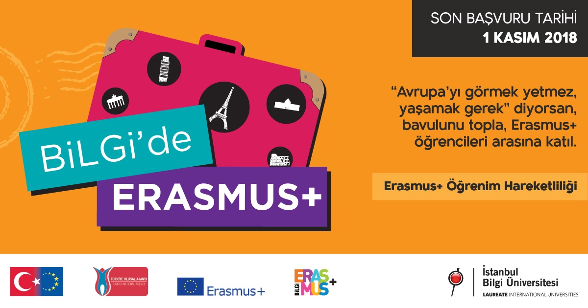 2018 - 2019 Akademik Yılı Bahar Dönemi için Erasmus+ Öğrenim Hareketliliği Yüksek Lisans Başvurusu açılmıştır!