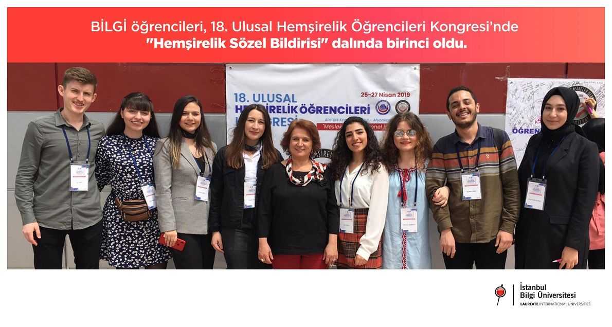 BİLGİ öğrencileri 18. Ulusal Hemşirelik Öğrencileri Kongresi’nde ''Hemşirelik Sözel Bildirisi" dalında birinci oldu. BİLGİ öğrencileri 18. Ulusal Hemşirelik Öğrencileri Kongresi’nde ''Hemşirelik Sözel Bildirisi" dalında birinci oldu.