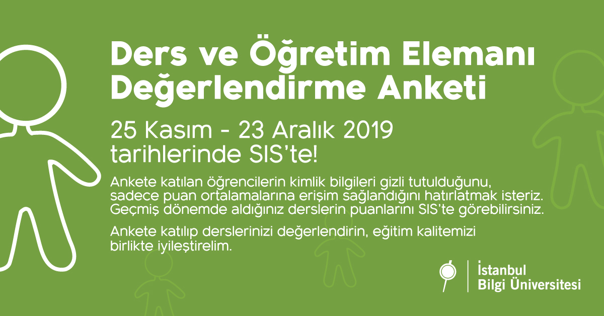 Ders ve Öğretim Elemanı Değerlendirme Anketi Ders ve Öğretim Elemanı Değerlendirme Anketi