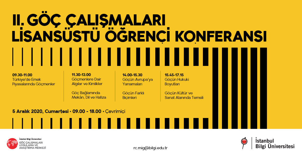 II. GÖÇ ÇALIŞMALARI LİSANSÜSTÜ ÖĞRENCİ KONFERANSI 2020 II. GÖÇ ÇALIŞMALARI LİSANSÜSTÜ ÖĞRENCİ KONFERANSI 2020