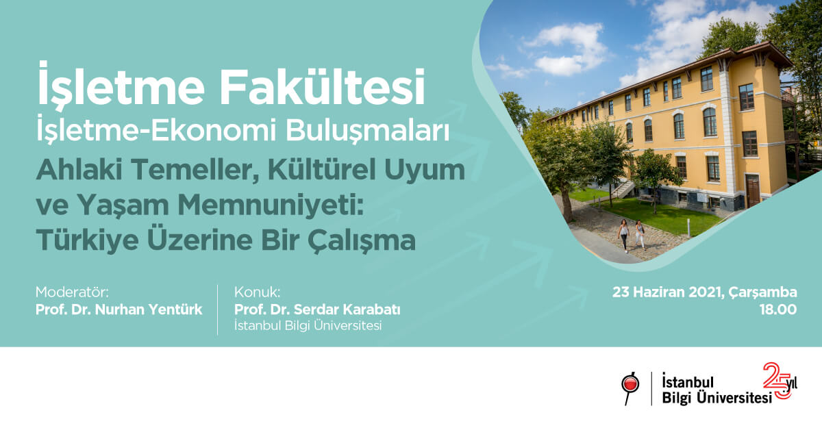 İşletme Fakültesi İşletme - Ekonomi Buluşmaları: Ahlaki Temeller, Kültürel Uyum ve Yaşam Memnuniyeti: Türkiye Üzerine Bir Çalışma