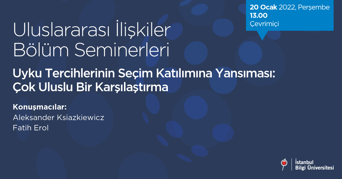 Uluslararası İlişkiler Bölüm Seminerleri Uluslararası İlişkiler Bölüm Seminerleri