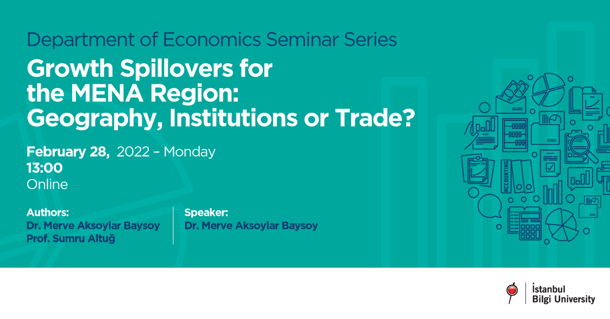 Department of Economics Seminar Series: Growth Spillovers for the MENA Region: Geography, Institutions or Trade? Department of Economics Seminar Series: Growth Spillovers for the MENA Region: Geography, Institutions or Trade?