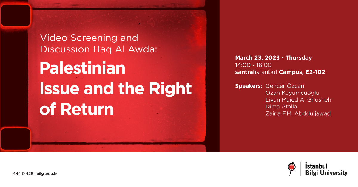 Video Screening and Discussion-Haq Al Awda: Palestinian Issue and the Right of Return