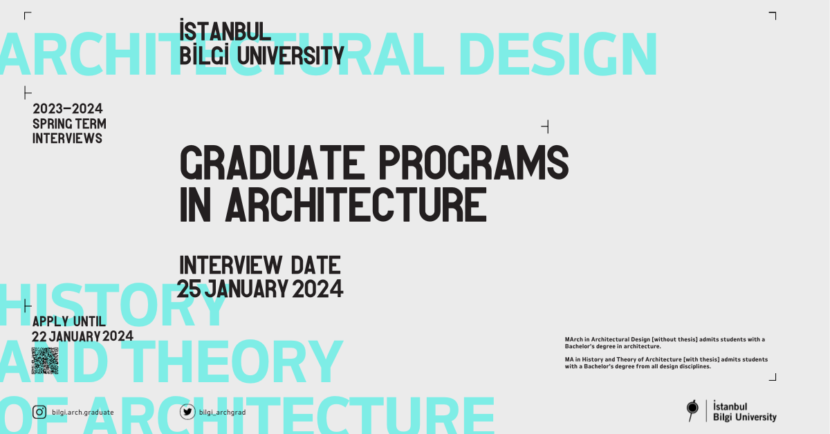 Applications for BİLGİ Graduate Programs in Architecture have started.