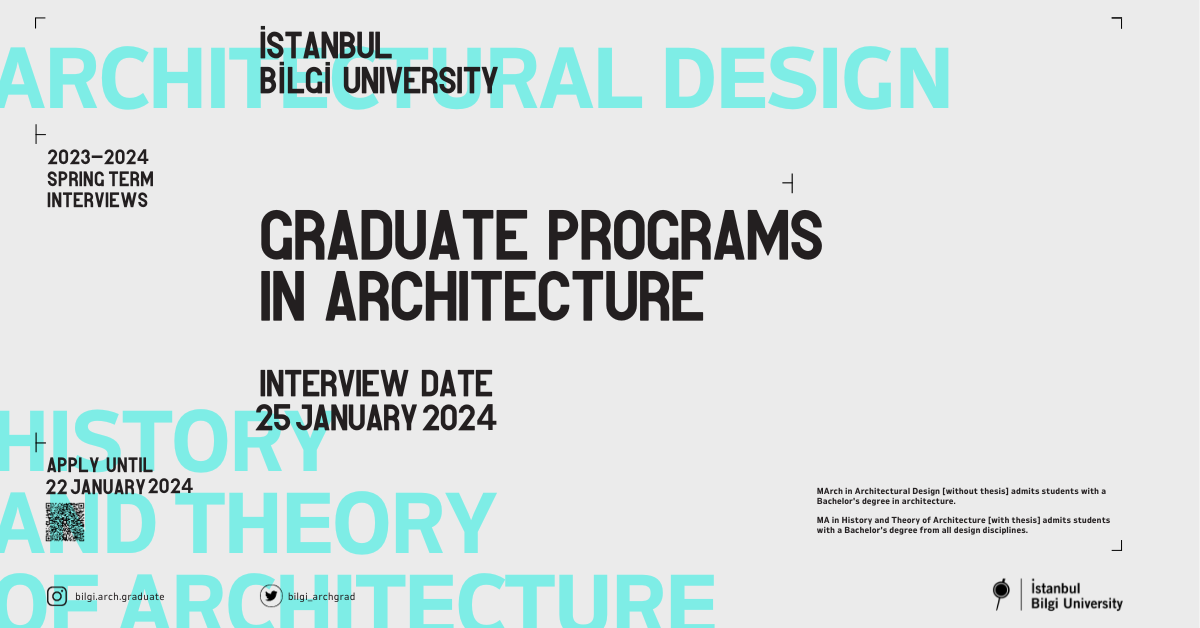 Applications for BİLGİ Graduate Programs in Architecture have started. Applications for BİLGİ Graduate Programs in Architecture have started.