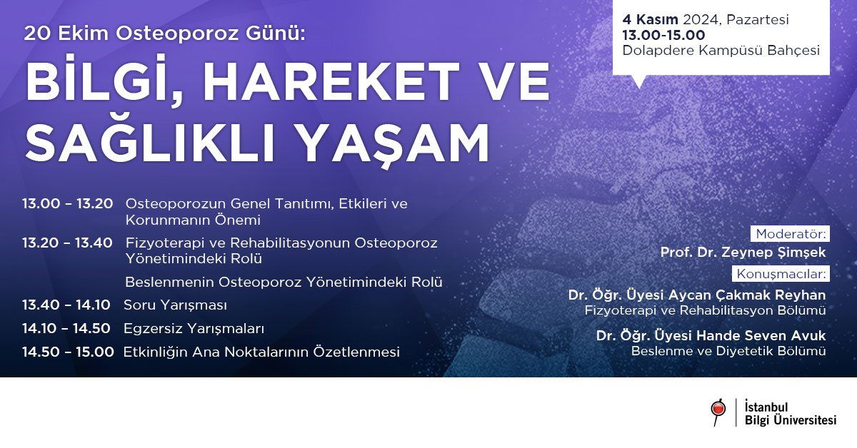 20 Ekim Osteoporoz Günü: BİLGİ, Hareket ve Sağlıklı Yaşam 20 Ekim Osteoporoz Günü: BİLGİ, Hareket ve Sağlıklı Yaşam