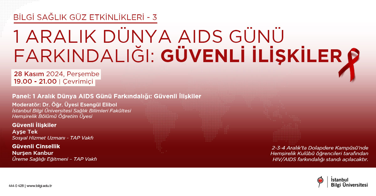 BİLGİ Sağlık Güz Etkinlikleri: 1 Aralık Dünya AIDS Günü Farkındalığı: Güvenli İlişkiler BİLGİ Sağlık Güz Etkinlikleri: 1 Aralık Dünya AIDS Günü Farkındalığı: Güvenli İlişkiler