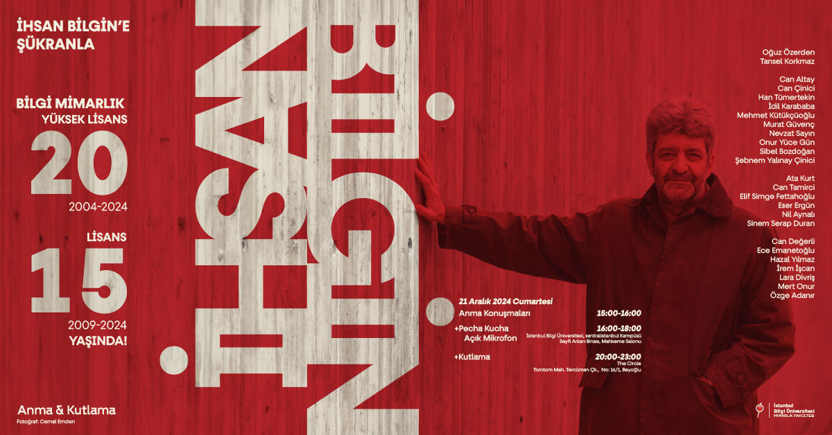 With Gratitude to İhsan Bilgin: BİLGİ Faculty of Architecture celebrates its 15th anniversary, and the Graduate Program celebrates its 20th year! With Gratitude to İhsan Bilgin: BİLGİ Faculty of Architecture celebrates its 15th anniversary, and the Graduate Program celebrates its 20th year!