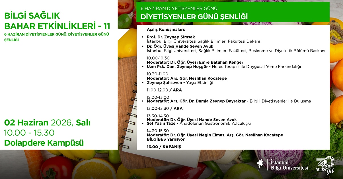 BİLGİ Sağlık Bahar Etkinlikleri  11: 6 Haziran Diyetisyenler Günü – Diyetisyenler Günü Şenliği